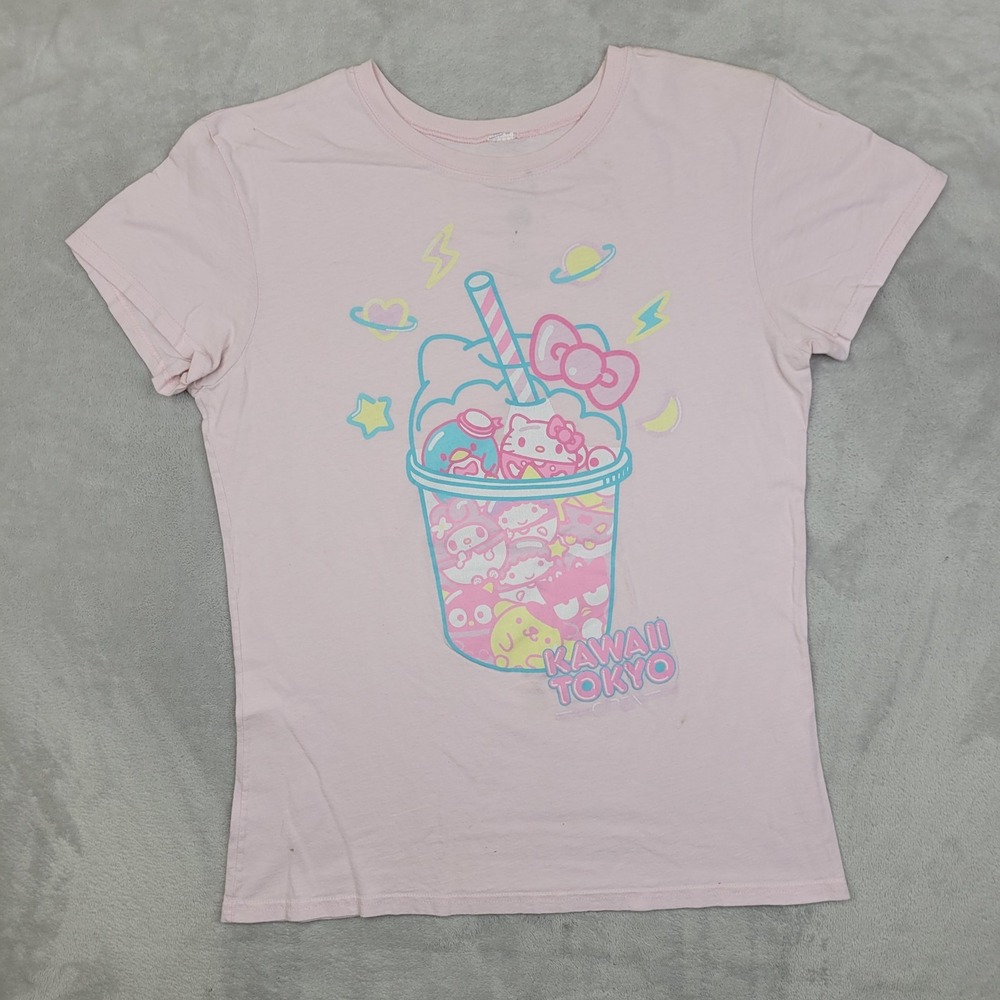Hello Kitty Shirt Womens 2XL Sanrio Kawaii Tokyo Japan Graphic Tee Cartoon Anime
